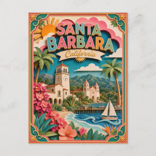 Carte Postale PopCut États Santa Barbara Californie Art Papier