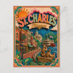 Carte Postale PopCut États St. Charles Missouri Art en Papier