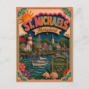 Carte Postale PopCut États St. Michaels Maryland Art Papier