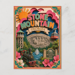 Carte Postale PopCut États Stone Mountain Géorgie Art en Papier