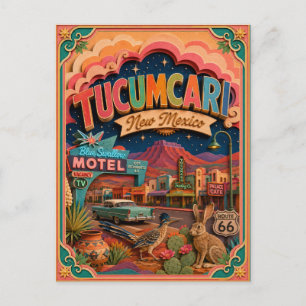 Carte Postale PopCut États Tucumcari Nouveau-Mexique Art Papier
