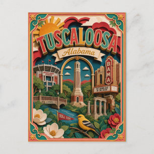 Carte Postale PopCut États Tuscaloosa Alabama Art Papier