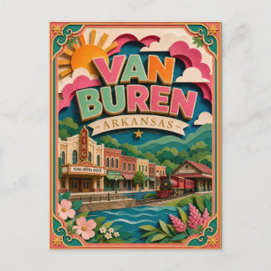 Carte Postale PopCut États Van Buren Arkansas Art en Papier
