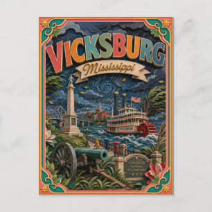 Carte Postale PopCut États Vicksburg Mississippi Art Papier