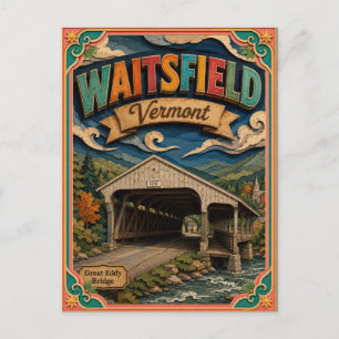 Carte Postale PopCut États Waitsfield Vermont Art Papier