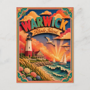 Carte Postale PopCut États Warwick Rhode Island Art en Papier