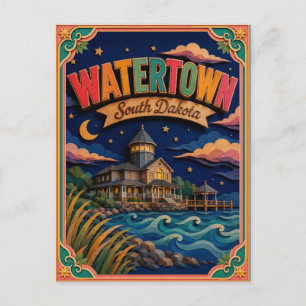Carte Postale PopCut États Watertown Dakota du Sud Art Papier