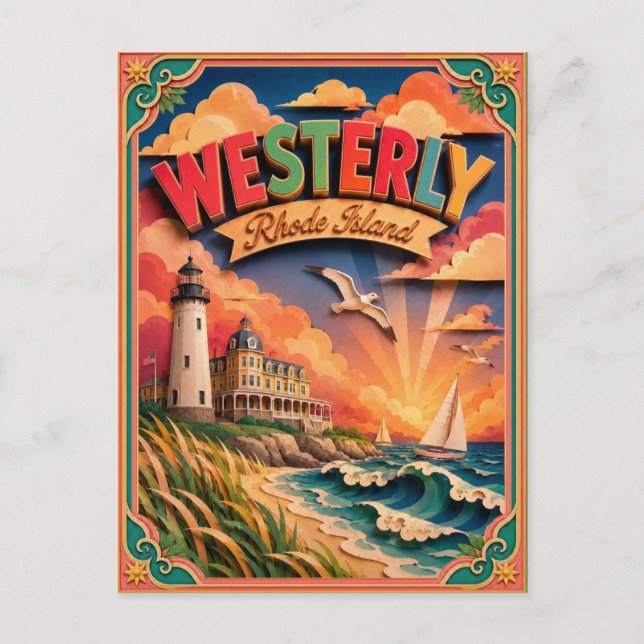 Carte Postale PopCut États Westerly Rhode Island Art Papier (Devant)