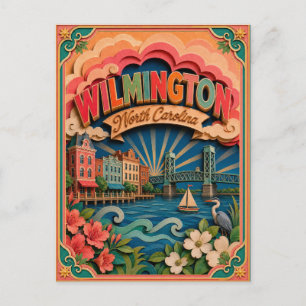 Carte Postale PopCut États Wilmington Caroline du Nord Art en Pa
