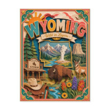 PopCut États Wyoming Coloré Art en Papier 3D