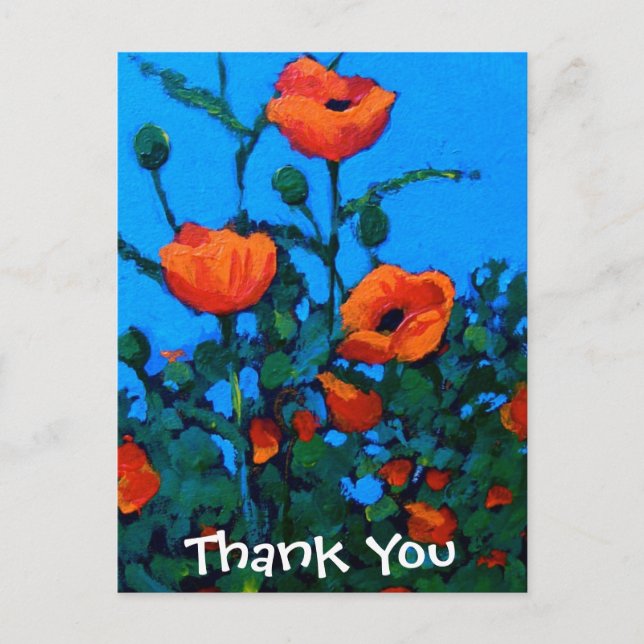 CARTE POSTALE POPIES ROUGES LUMINEUX (Devant)