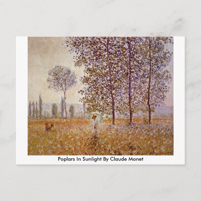 Carte Postale Poplaires Au Soleil Par Claude Monet (Devant)