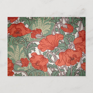 Carte Postale Poppies Art Nouveau