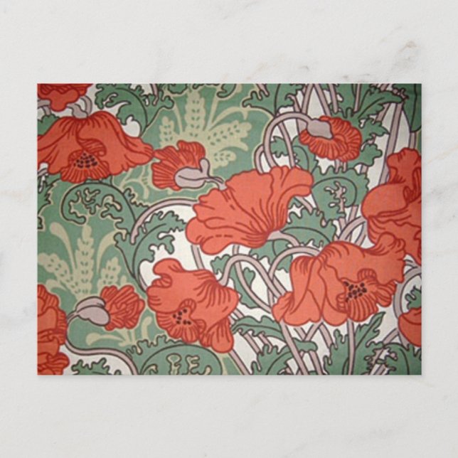 Carte Postale Poppies Art Nouveau (Devant)