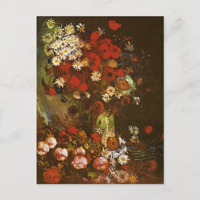 Carte Postale Poppies Cornflowers Peonies Chrysanthemum Van Gogh (Devant)