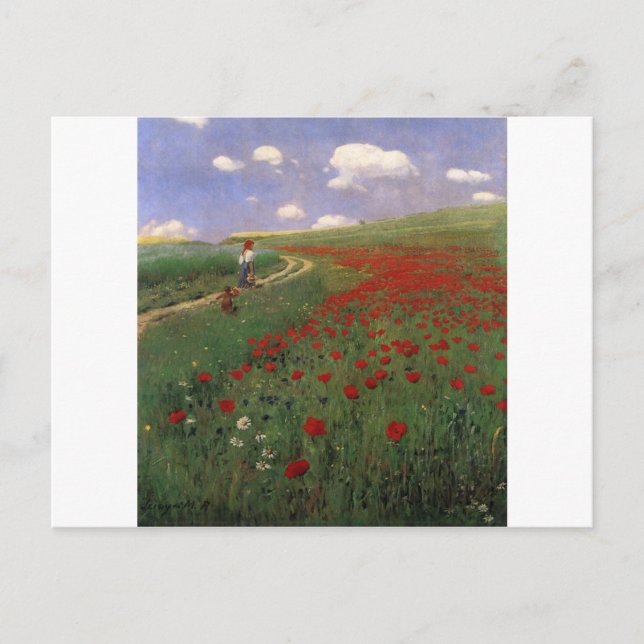 Carte Postale Poppies dans le champ SZINYEI MERSE, Pál fleur rou (Devant)