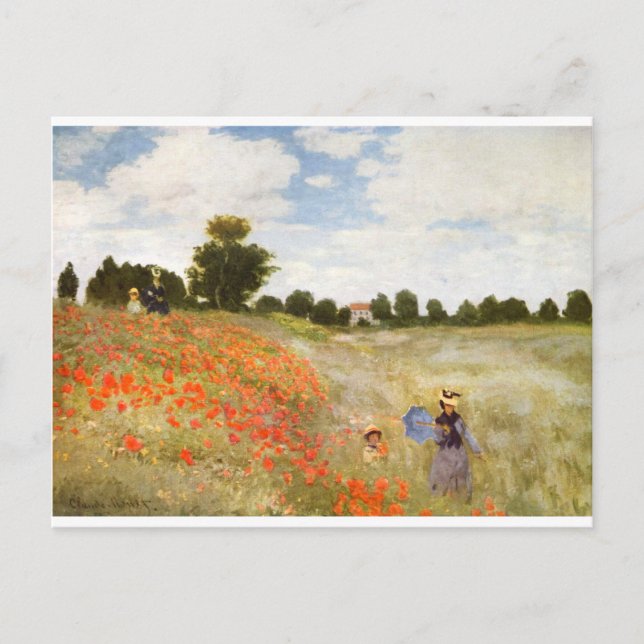 Carte Postale Poppies rouges en floraison - Claude Monet (Devant)