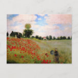 Carte Postale Poppies rouges par Monet - Poppy Field Parasol Fem<br><div class="desc">Peinture de paysage impressionniste par Claude Monet - Chefs-d'oeuvre classique - Claude Monet Impressionniste série - Champ de pavot</div>