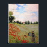 Carte Postale Poppies rouges par Monet - Poppy Field Parasol Fem<br><div class="desc">Peinture de paysage impressionniste par Claude Monet - Chefs-d'oeuvre classiques - Claude Monet Impressionniste série de peinture - Champ de pavot</div>