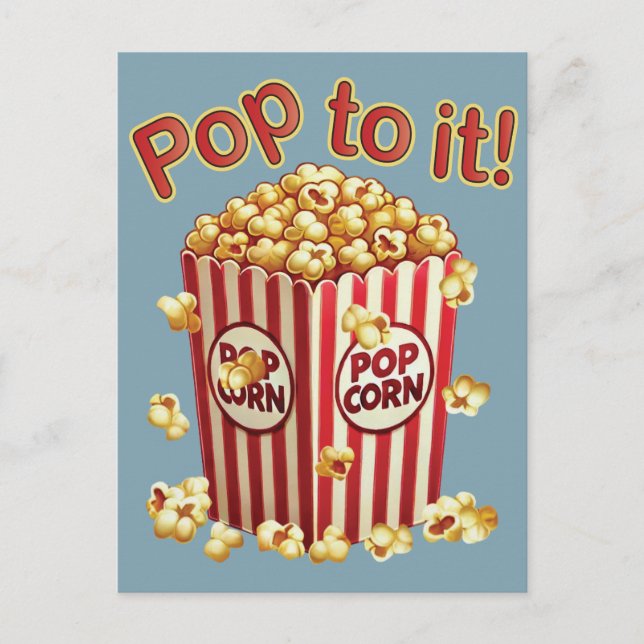 Carte Postale Poppin' avec Style - "Pop to it!" (Devant)
