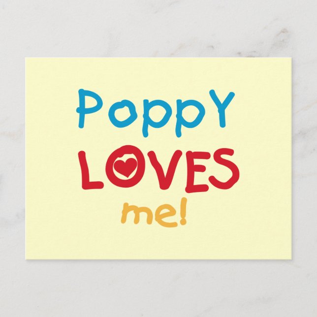 Carte Postale Poppy aime moi t-shirts et cadeaux (Devant)