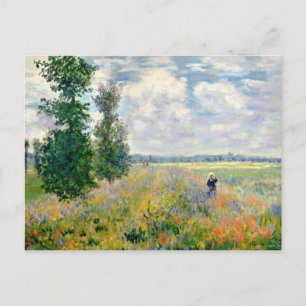Carte Postale Poppy Fields near Argenteuil by Claude Monet