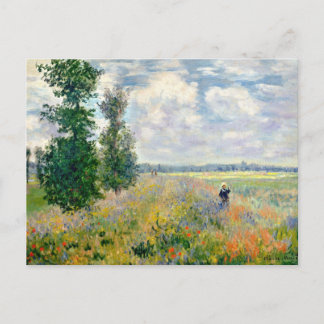 Carte Postale Poppy Fields near Argenteuil by Claude Monet