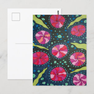 Carte Postale Pops cosmiques roses et bleues