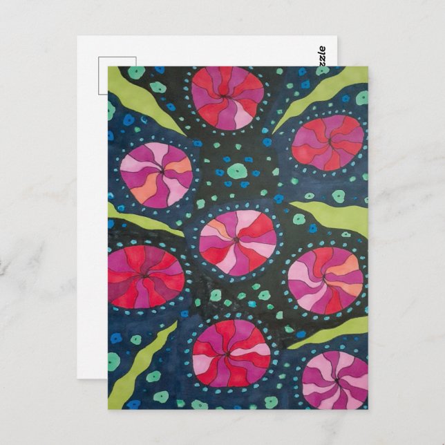 Carte Postale Pops cosmiques roses et bleues (Devant / Derrière)