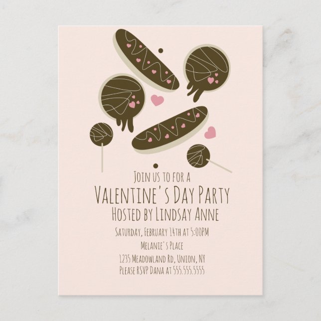 Carte Postale Pops de gâteau de donuts Eclair pour fête de la Sa (Devant)