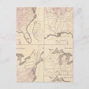 Carte Postale Population et densité - Recensement des États-Unis