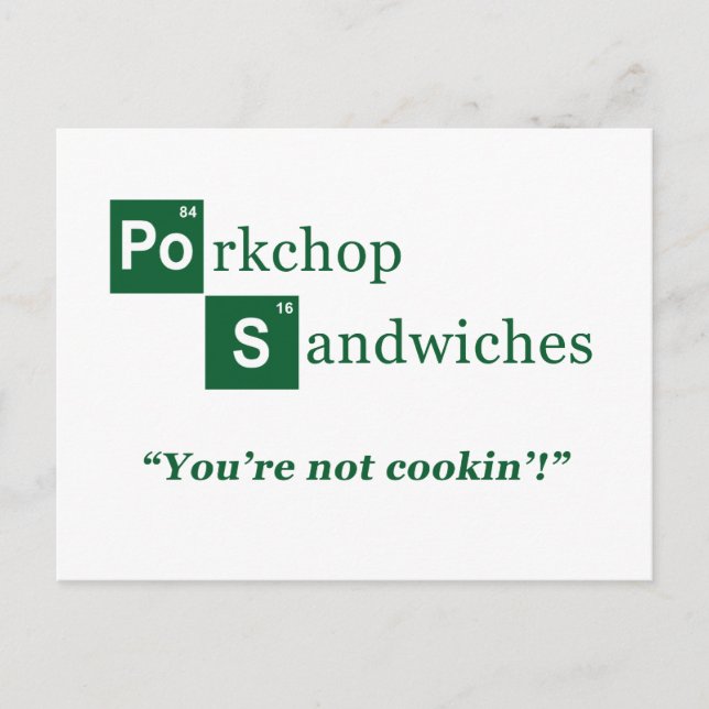 Carte Postale Porkchop Sandwiches Parody Logo (Devant)