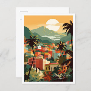 Carte Postale Port au Prince Haïti Lieu de voyage illustration
