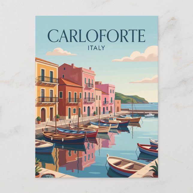Carte Postale Port de Carloforte Italie (Devant)