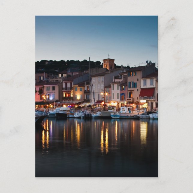 Carte Postale Port de Cassis la nuit (Devant)