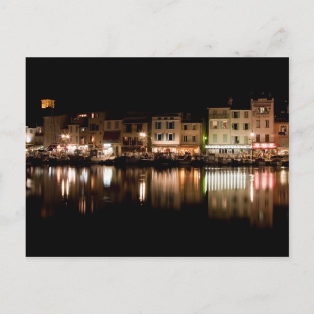 Carte Postale Port de Cassis la nuit (Devant)