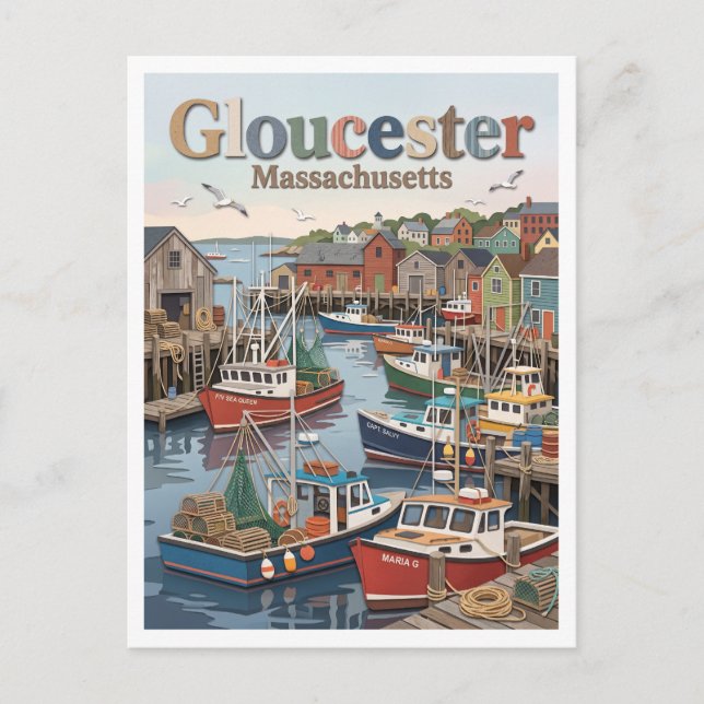 Carte Postale Port de Gloucester Massachusetts (Devant)