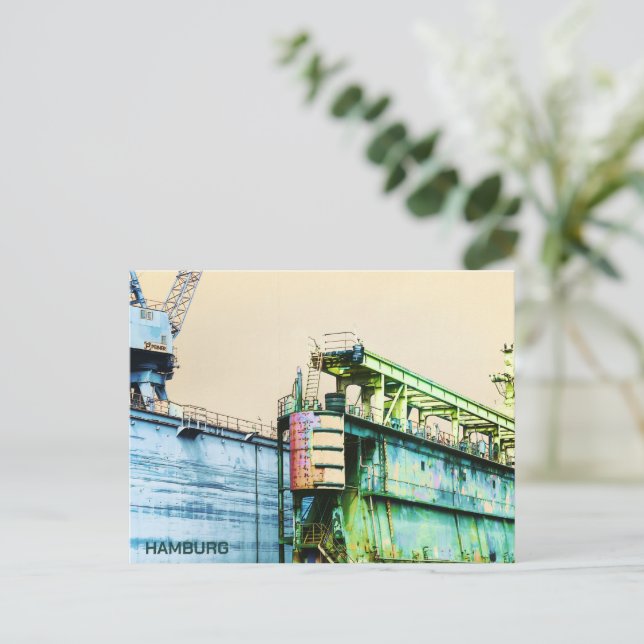 Carte Postale Port de Hambourg - Sachers Art -  (Debout devant)