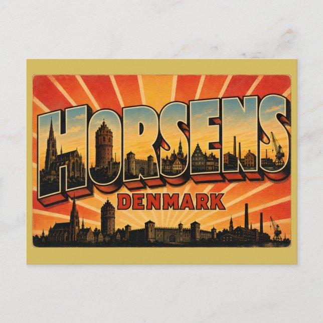Carte Postale Port de Horsens Danemark (Devant)