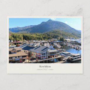 Carte Postale Port de Ketchikan et arrière-plan montagneux