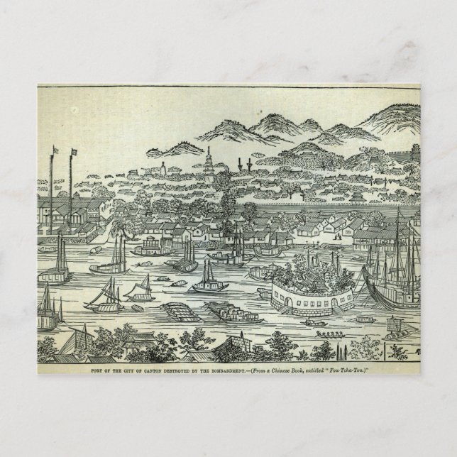 Carte Postale Port de la Ville de Canton (Devant)