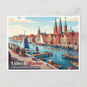 Carte Postale Port de Lübeck Allemagne