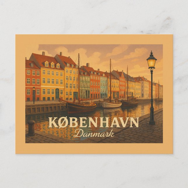 Carte Postale Port de Nyhavn à Copenhague (Devant)