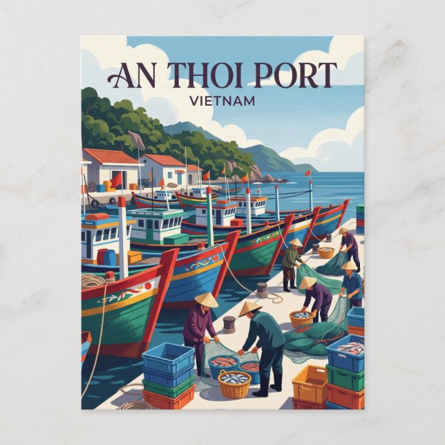 Carte Postale Port de pêche d'An Thới Viêt Nam (Devant)