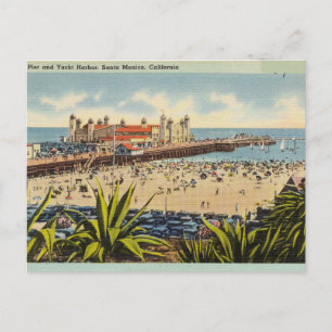 Carte Postale Port de Pier et Yacht, Père Noël Monica, Californi