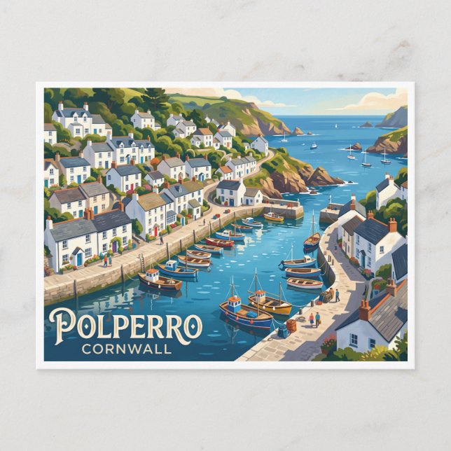Carte Postale Port de Polperro Angleterre (Devant)