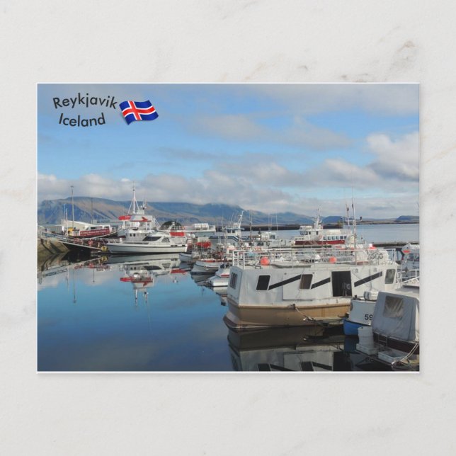 Carte Postale Port de Reykjavik, Islande (Devant)