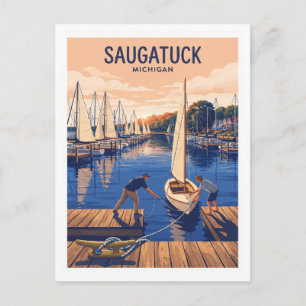 Carte Postale Port de Saugatuck et front de mer de la rivière Ka