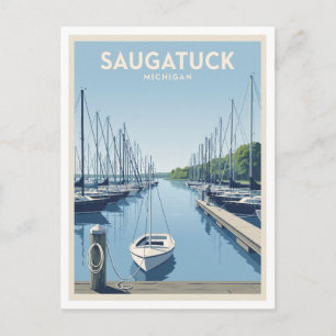 Carte Postale Port de Saugatuck et rivière Kalamazoo Michigan