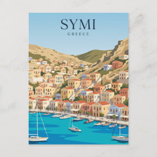 Carte Postale Port de Symi Grèce